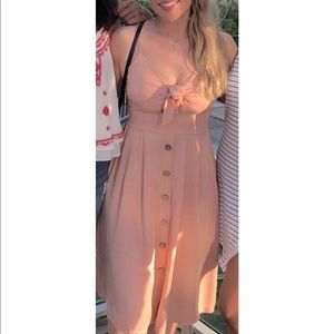 Fashion Nova light pink button-down dress